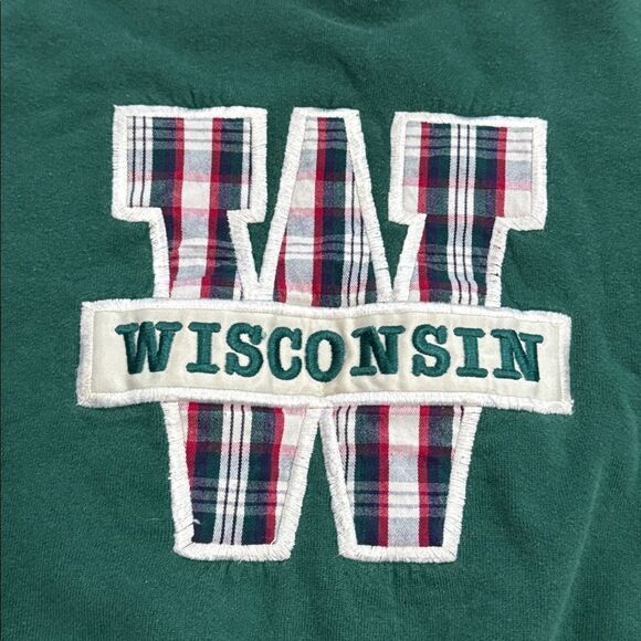 Garment Graphic Vintage Wisconsin Green Crewneck Patch Sweatshirt size XL - Picture 2 of 10